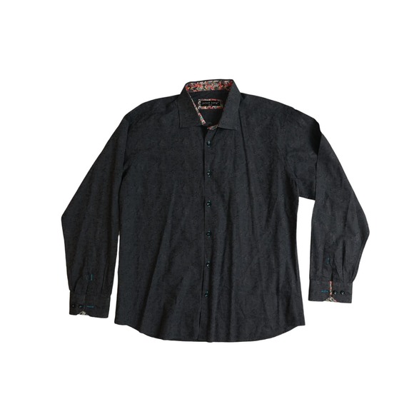 Jared Lang all over floral print black XL Button Down shirt - Picture 8 of 8